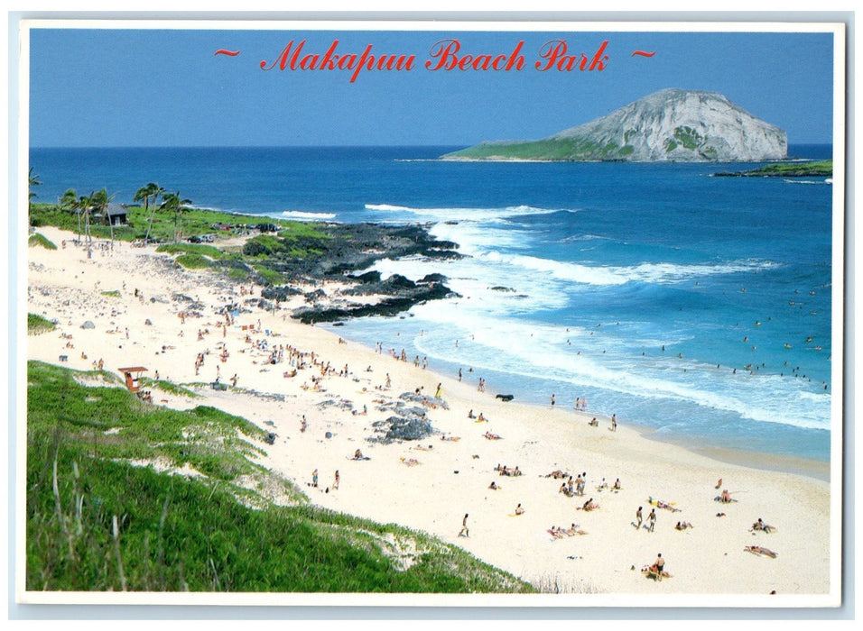 1968 Sea Life Park Popular Beach Makapuu Beach Park Honolulu Hawaii HI Postcard