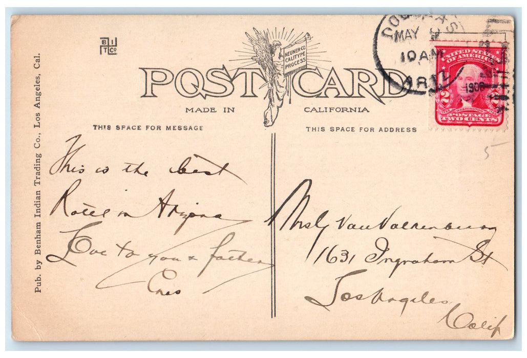 1908 Gadsden Hotel Restaurant Classic Car Dirt Road Douglas Arizona AZ Postcard