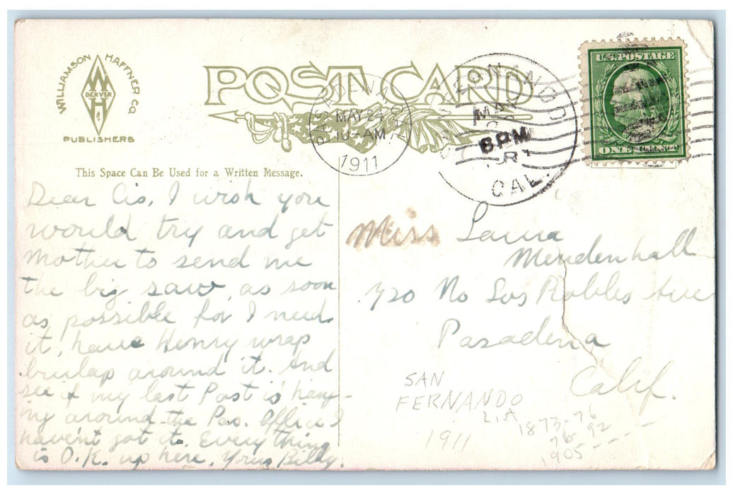 1911 Thomas Moran On Line Of Santa Fe Railroad View At Acoma Arizona AZ Postcard