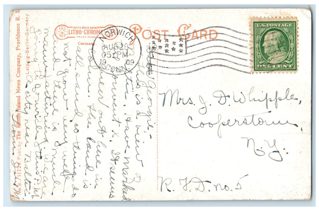 1909 View Of Baltic And Convent Baltic Connecticut CT Posted Vintage Postcard