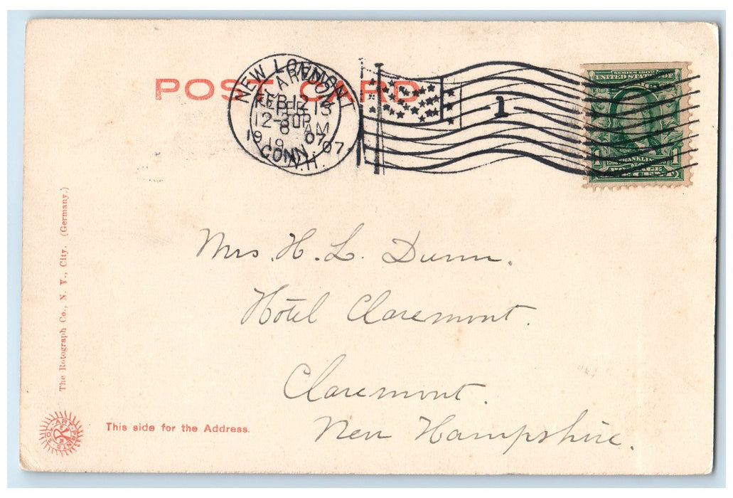 1907 Rocks At Ocean Beach Scene New London Connecticut CT Posted People Postcard