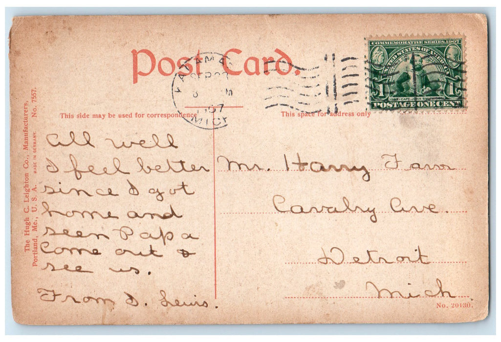 1907 Western State Normal School Campus Steps Kalamazoo Michigan MI Postcard