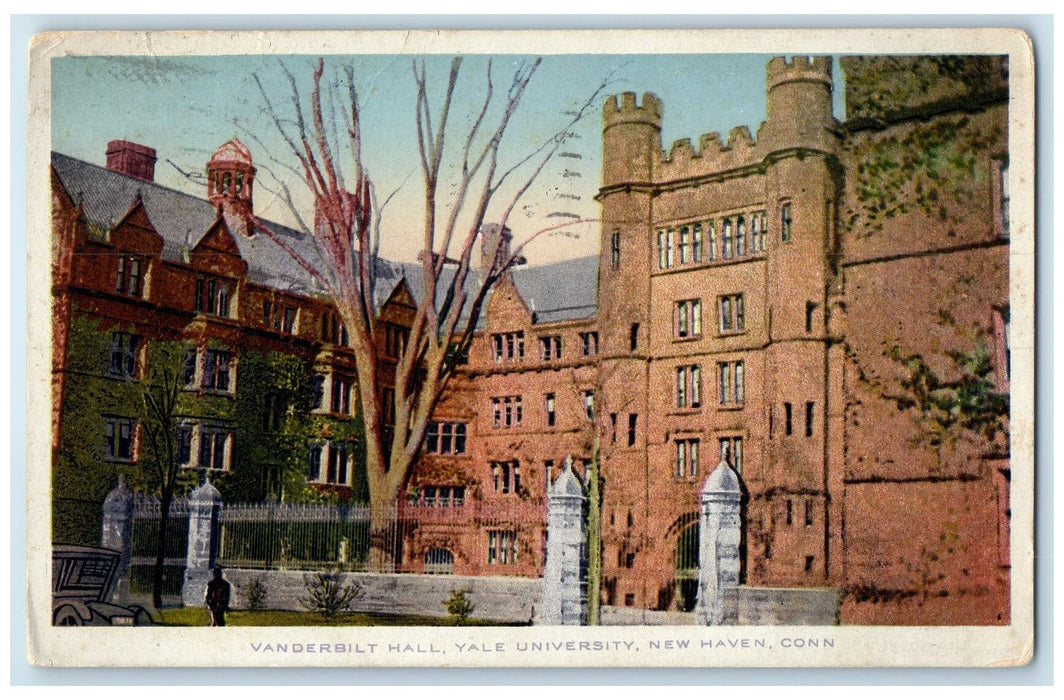 1914 Vanderbilt Hall Yale University Exterior New Haven Connecticut CT Postcard