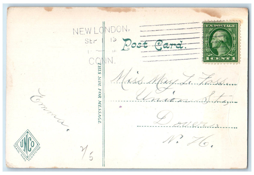 1913 Fort Trumbull Exterior Seaside New London Connecticut CT Posted Postcard