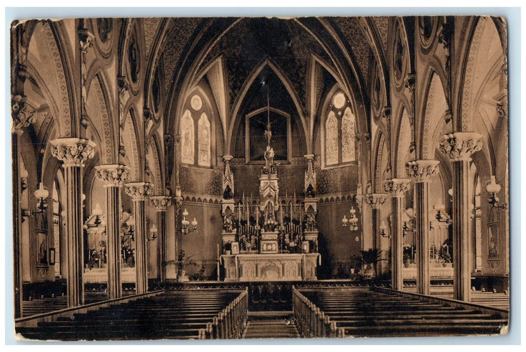 1907 Interior St. Anthony's Roman Catholic Church Litchfield CT Posted Postcard