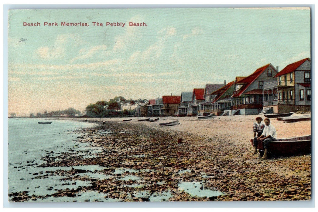 1913 Beach Park Memories The Pebbly Beach Beach Park Connecticut CT Postcard