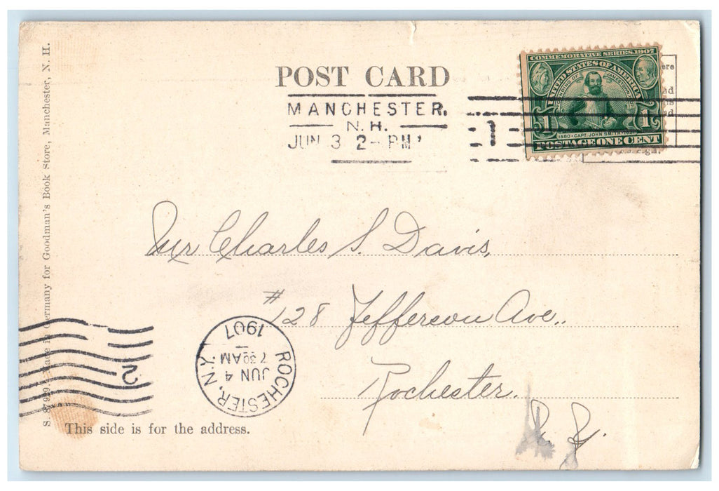 1907 Deer Neck Bridge Lake Massabesic View Manchester New Hampshire NH Postcard