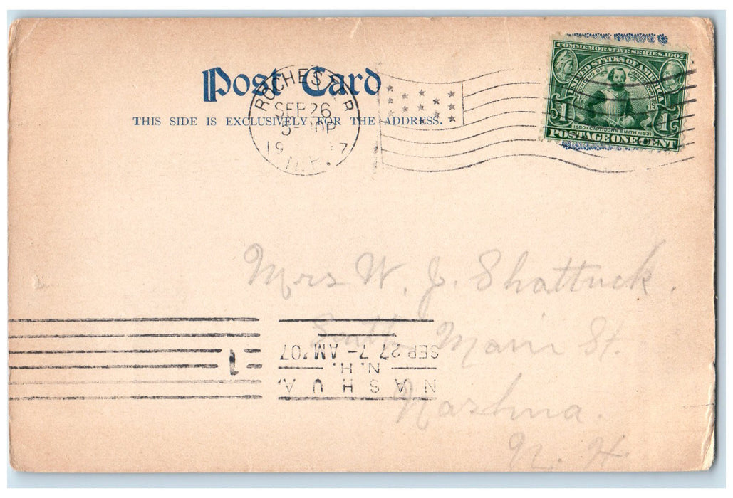 1907 Entrance Park Cold Spring Crowd Wagon Rochester New Hampshire NH Postcard