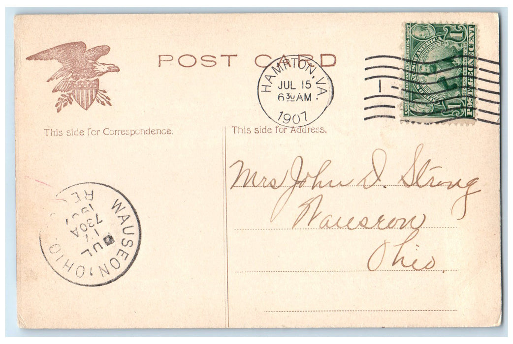 1907 Hotel Chamberlin Restaurant Ladies Sailboat Old Point Comfort VA Postcard