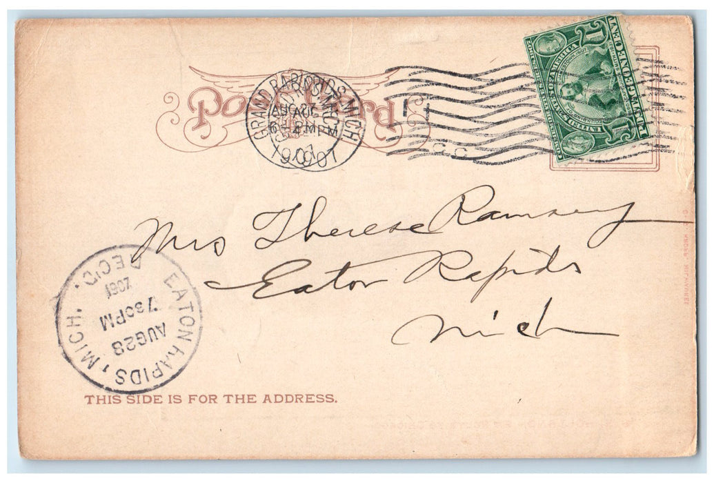 1907 SS Holland G & M Line Steamer Ship Enroute To Chicago Illinois IL Postcard