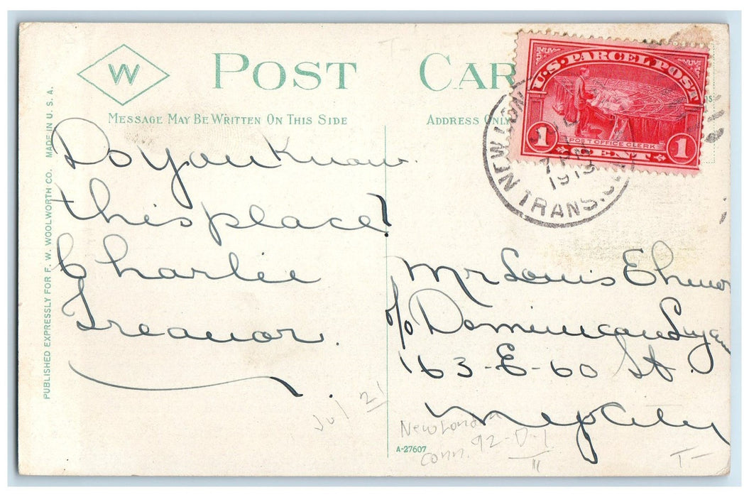 1913 Groton Monument Gun Taken Spanish Flagship Maria Theresa Groton CT Postcard