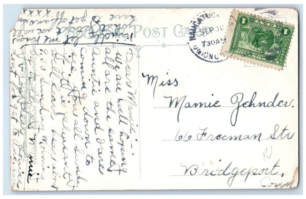1911 St. Mary's Parochial School And Convent Waterbury Connecticut CT Postcard