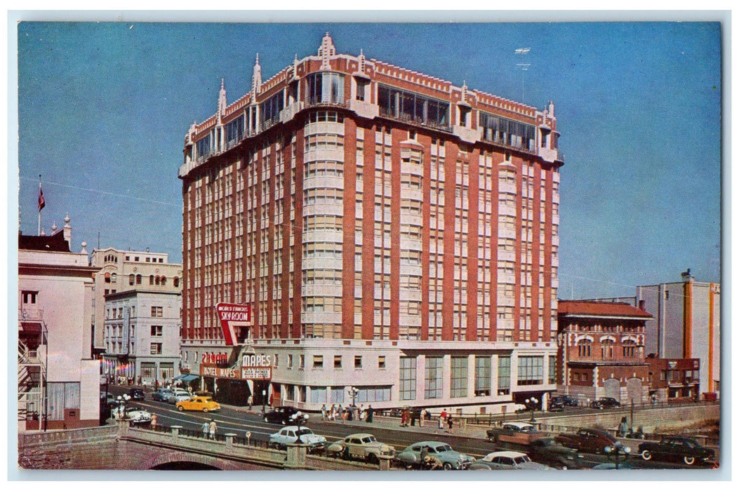 c1950 Mapes Hotel Building Skyroom Restaurant Luxurious Reno Nevada NV Postcard