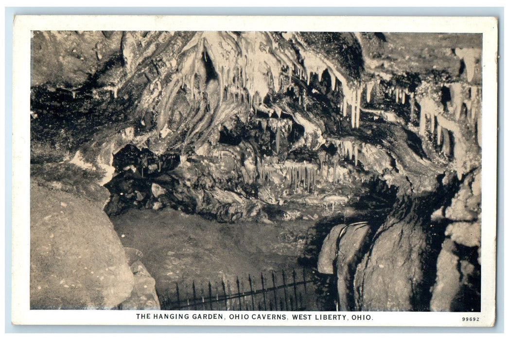 1930 Hanging Garden Ohio Caverns Rock Formation West Liberty Ohio OH Postcard