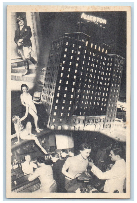 1942 Allerton Hotel Restaurant Entertainers Cleveland OH Advertising Postcard