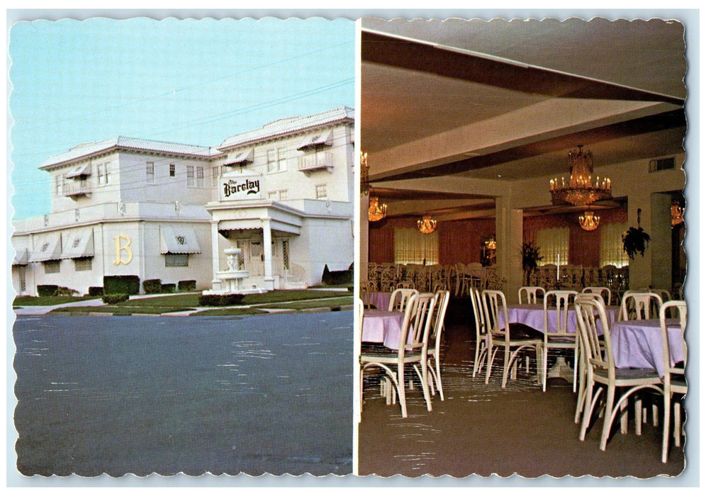c1960's The Barclay Restaurants Interior Belmar New Jersey NJ Unposted Postcard