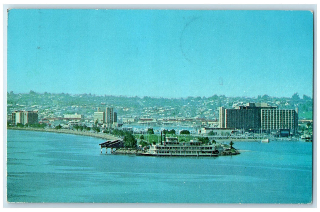 1977 Harbor Island Luxury Hotels & Restaurants San Diego California CA Postcard