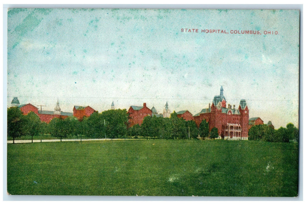 c1910's State Hospital Building Grounds Tower Columbus Ohio OH Unposted Postcard