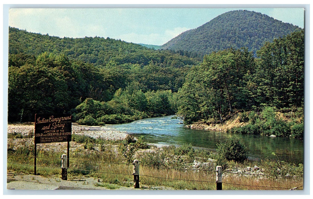 c1960's Indian Campground And Spring Scene Charlemont Massachusetts MA Postcard