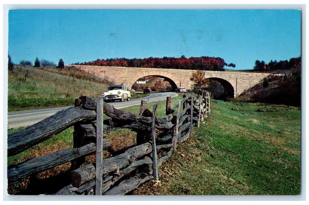 1960 Along The Blue Ridge Parkway Stone Arches Galax Virginia VA Posted Postcard