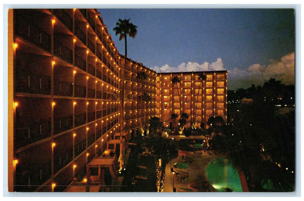 c1950's Hanalei Hotel Building Restaurant Swimming Pool San Diego CA Postcard