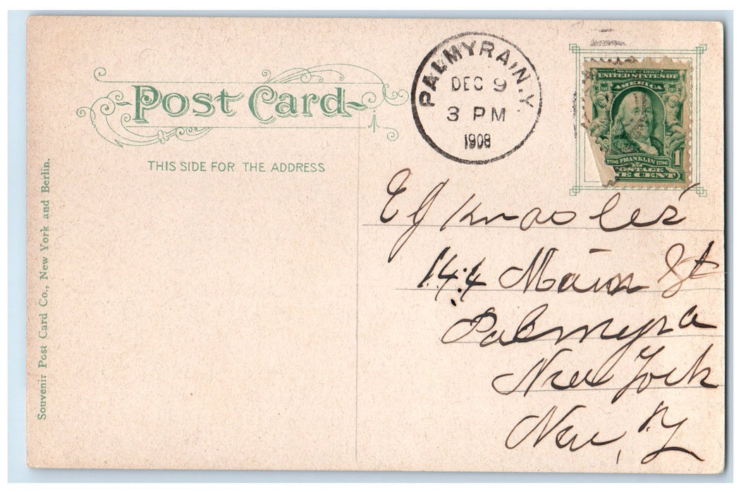 1908 Scene On Lover Genesee River Rochester New York NY Posted Trees Postcard