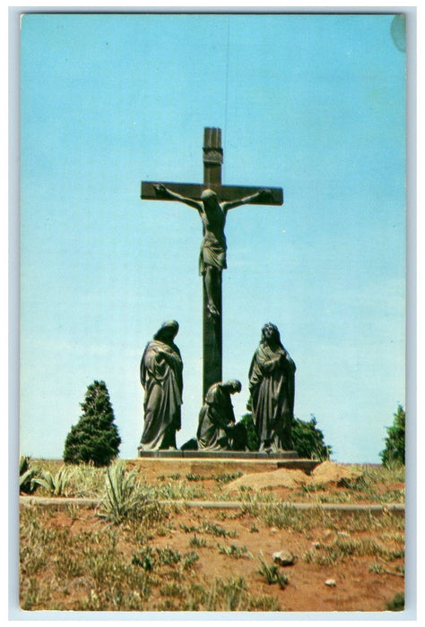 c1950 Scene From Holy Family Cemetery View Canute Oklahoma OK Unposted Postcard