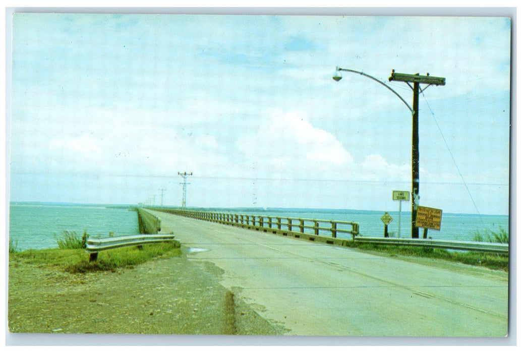 c1950 Lake Texoma Bridge Red River Boundary Oklahoma Texas Oklahoma OK Postcard