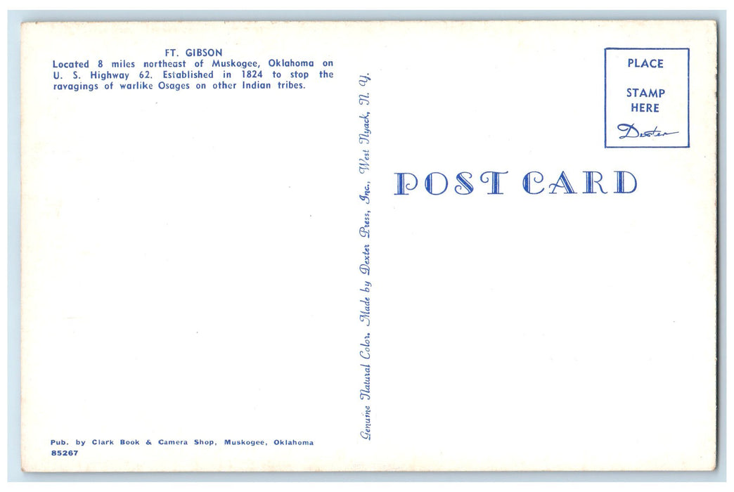 c1950 Fort Gibson A Lady Dirt Road Northeast Of Muskogee Oklahoma OK Postcard