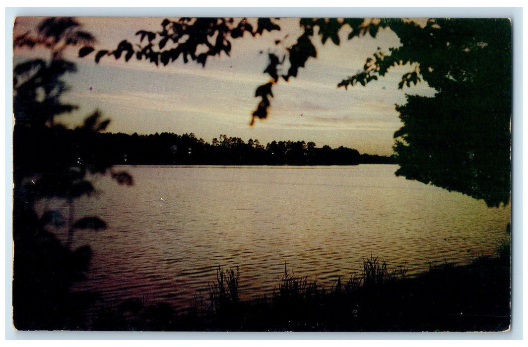 c1950 Vacation Sunset Cast Of Golden Hue Fort Gibson North Eastern OK Postcard