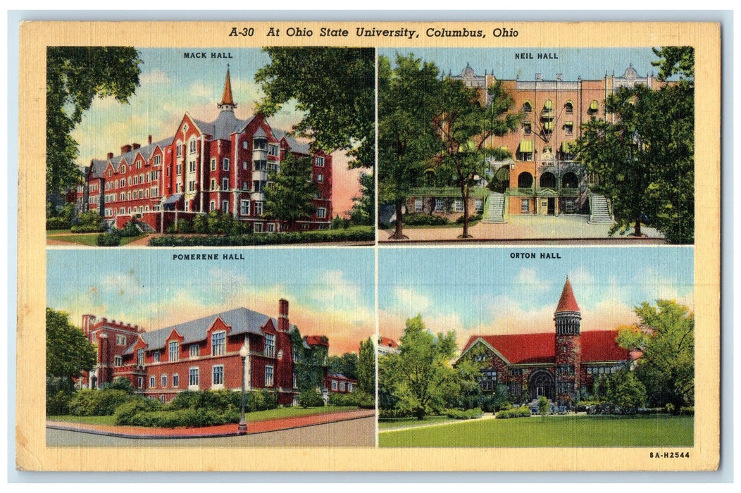 1942 Ohio State University School Campus Building View Columbus Ohio OH Postcard