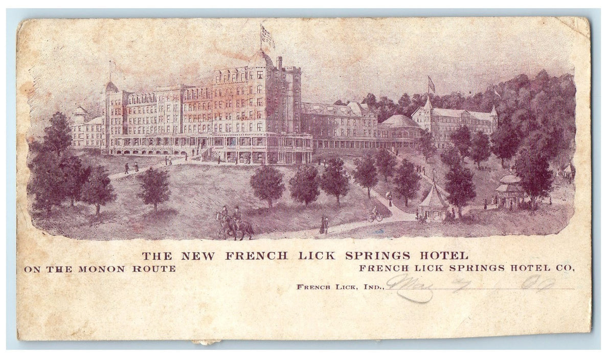 c1905's The New French Lick Springs Hotel Scene French Lick Indiana IN Postcard