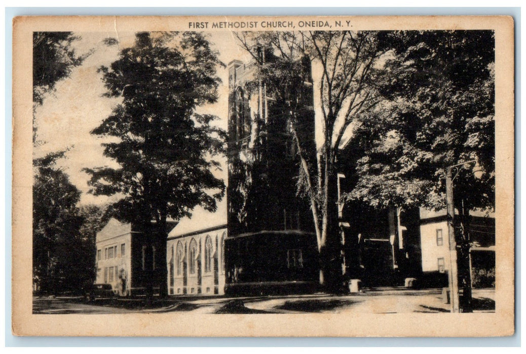 c1920's First Methodist Church Exterior Oneida New York NY Unposted Postcard