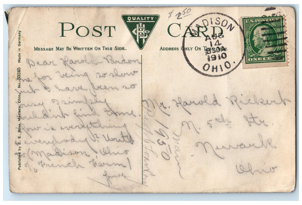 1910 Red Bird Beach Scene On Lake Erie Madison Ohio OH Posted Vintage Postcard