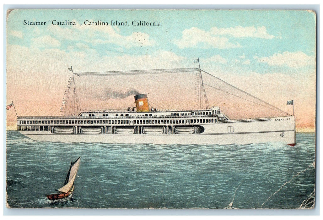 1925 Steamer Catalina Steamship Catalina Island California CA Posted Postcard