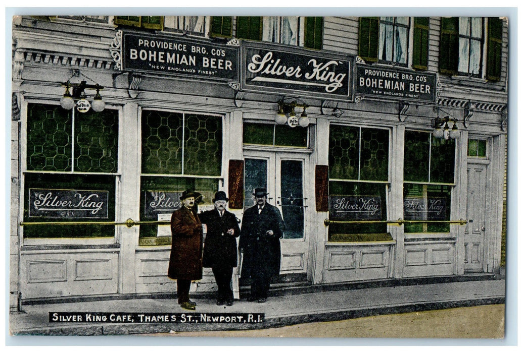 c1910's Silver King Cafe Thame Street Newport Rhode Island RI Unposted Postcard