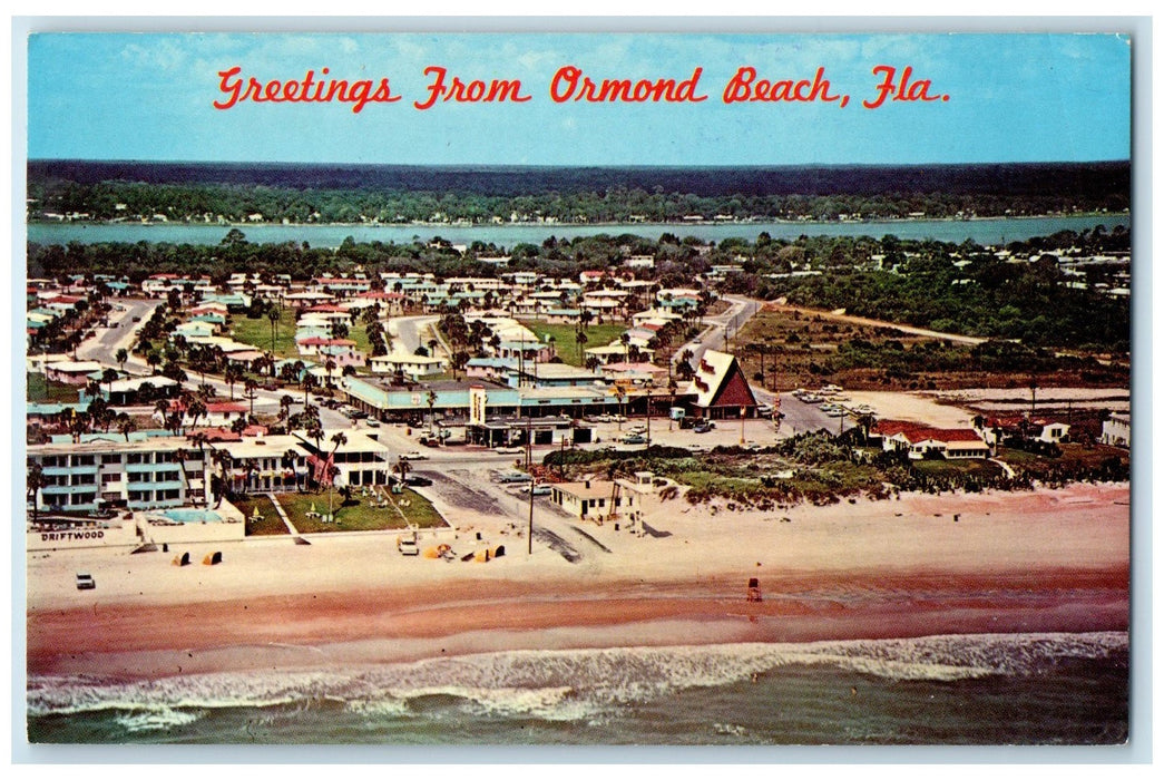 1968 Greetings Form Ormond Beach Halifax River Scene FL Ellinor Village Postcard