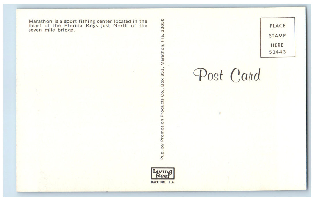 c1950 Aerial View Marathon Sport Fishing Center Florida Keys Florida FL Postcard