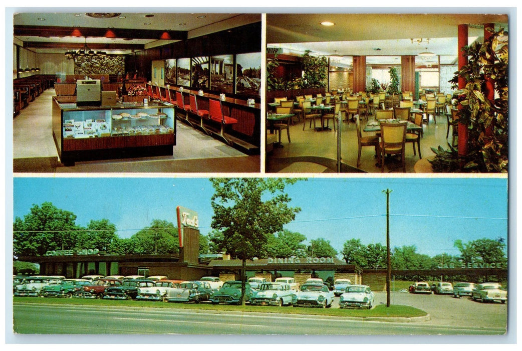 1968 Ted's Restaurants Dining Room Bloomfield Hill Michigan MI Posted Postcard