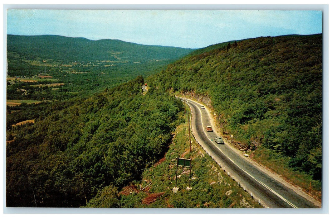 1968 Looking From The Western Summit Mohawk Trail Wigman MA Posted Cars Postcard