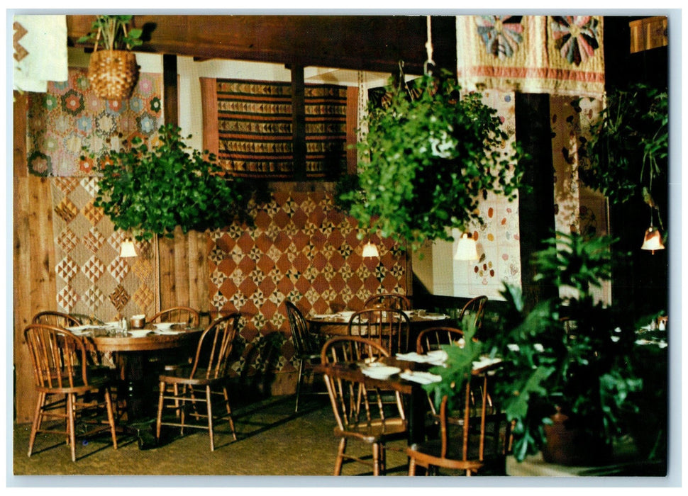 c1950 Quilt Room Wall Pack Inn Restaurant Walpack Center New Jersey NJ Postcard