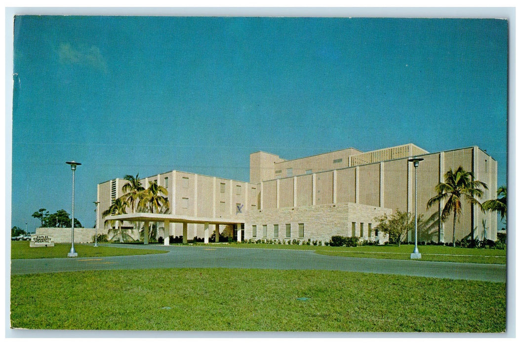 1968 Naples Community Hospital Exterior Naples Florida FL Posted Trees Postcard