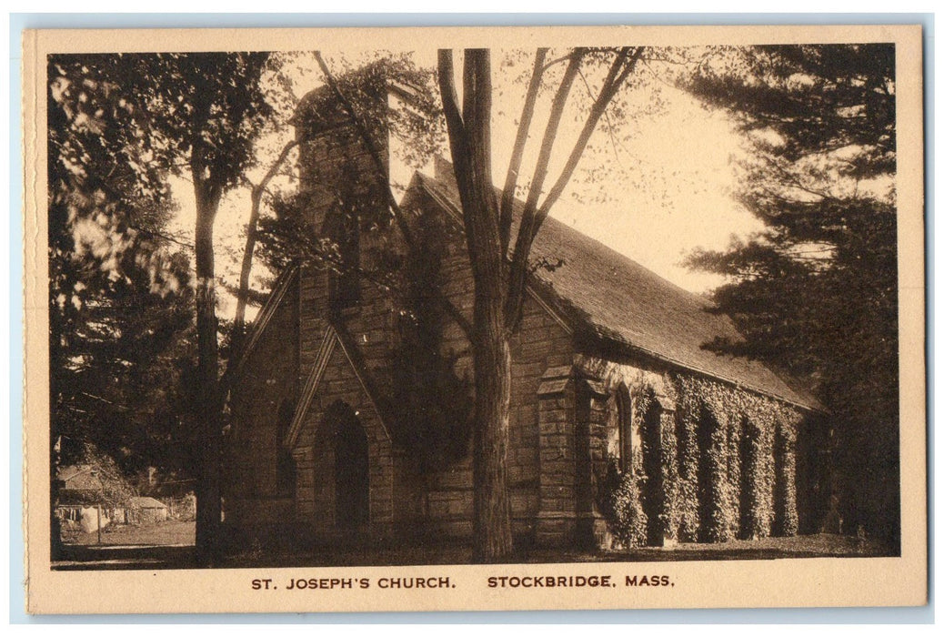 c1920 Saint Joseph's Church Building View Stockbridge Massachusetts MA Postcard