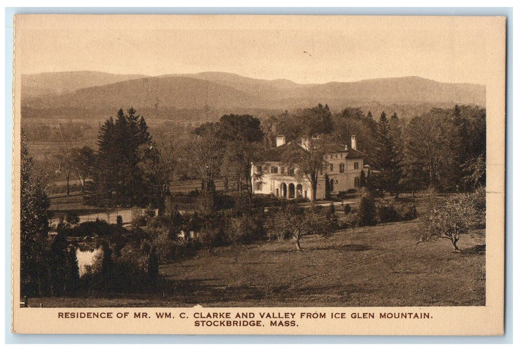 c1920's Residence Of Mr. W. M. C. Clarke Stockbridge Massachusetts MA Postcard