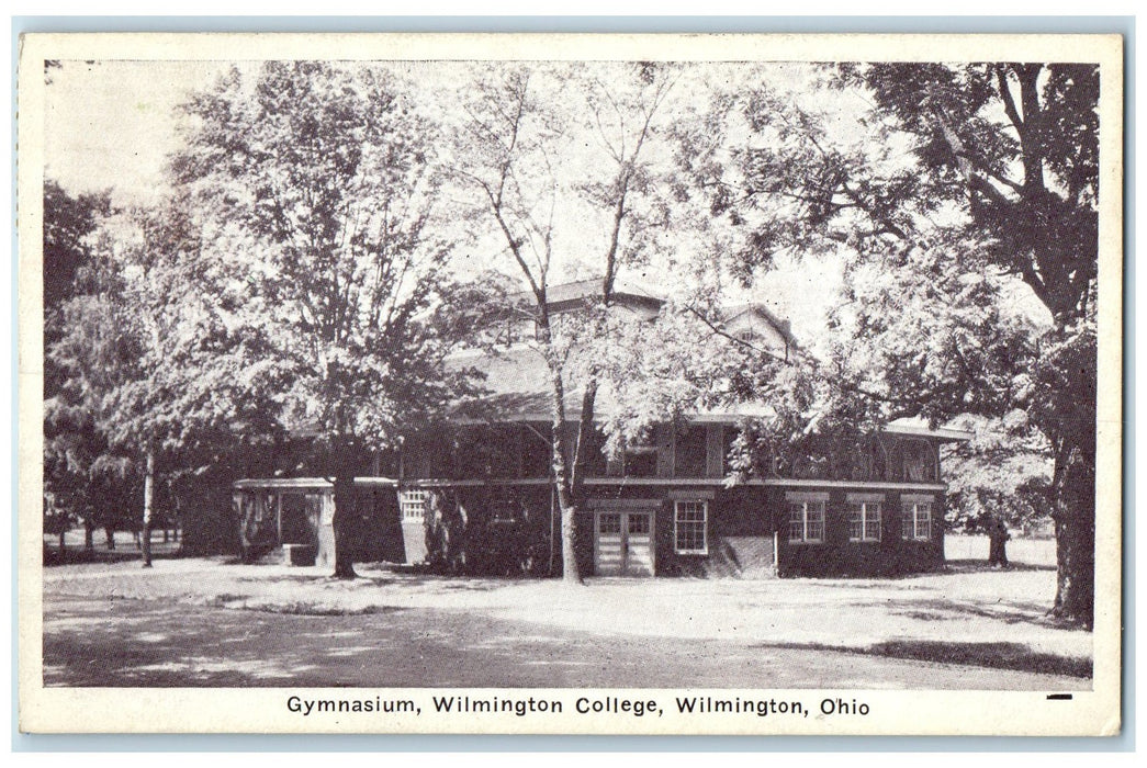 1930 Gymnasium Wilmington College Exterior Wilmington Ohio OH Posted Postcard