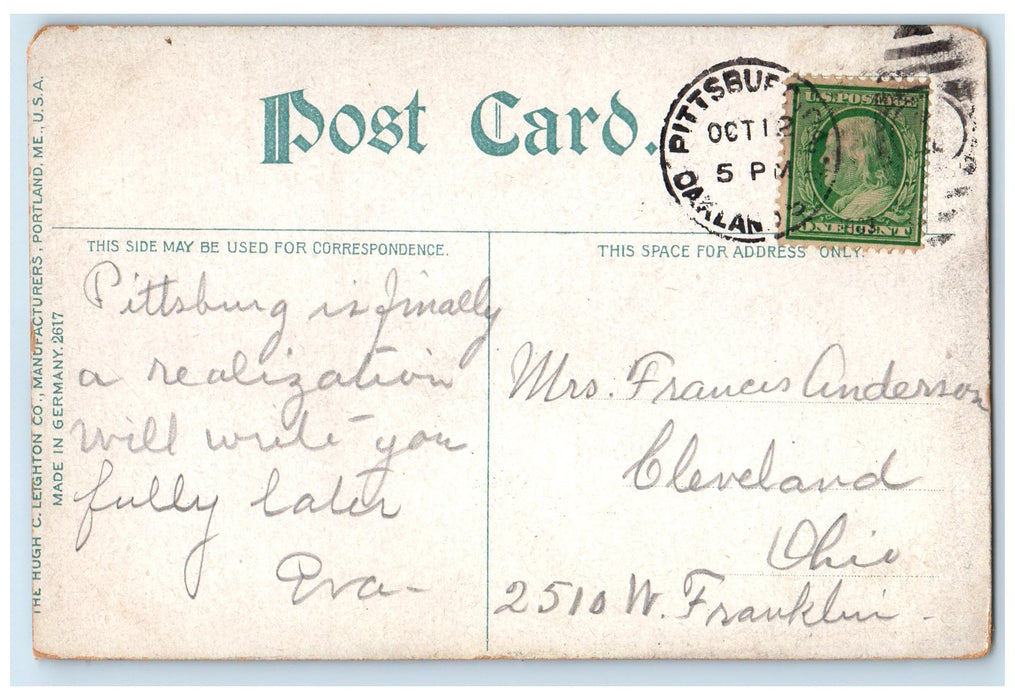 c1960's Sterreff School Exterior Pittsburgh Pennsylvania PA Posted Flag Postcard
