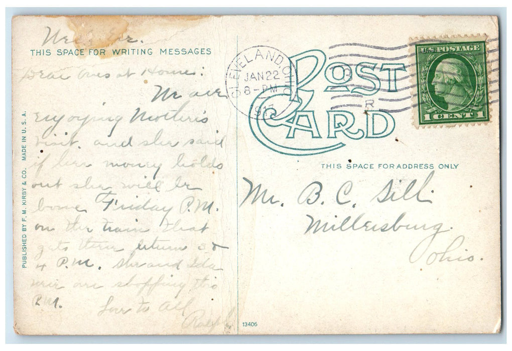 1912 Case School Exterior Of Applied Science Cleveland Ohio OH Posted Postcard