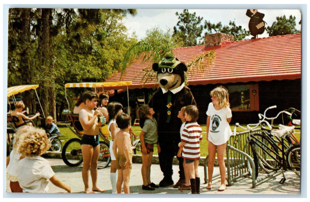 c1960's Luxury Camping At Jellystone Park Camp Resort Caledonia WI Bear Postcard