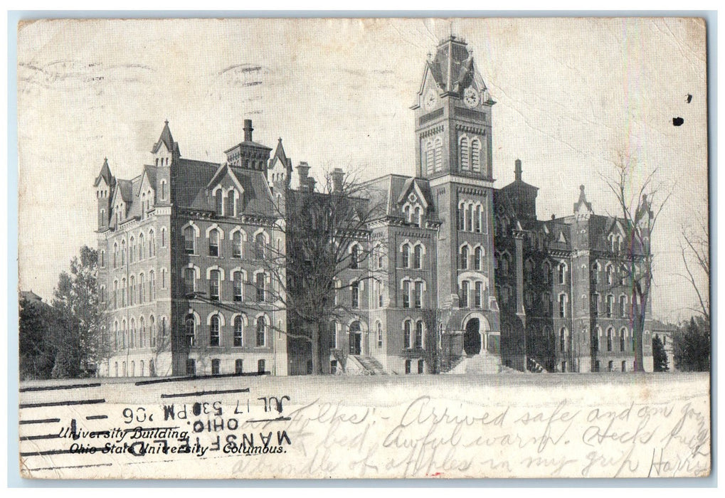 1905 University Building Ohio State University Columbus Ohio OH Posted Postcard