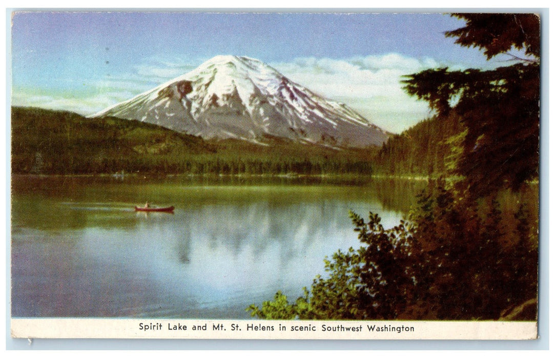 1950 Spirit Lake & Mt. St. Helens In Scenic Southwest Washington WA Postcard